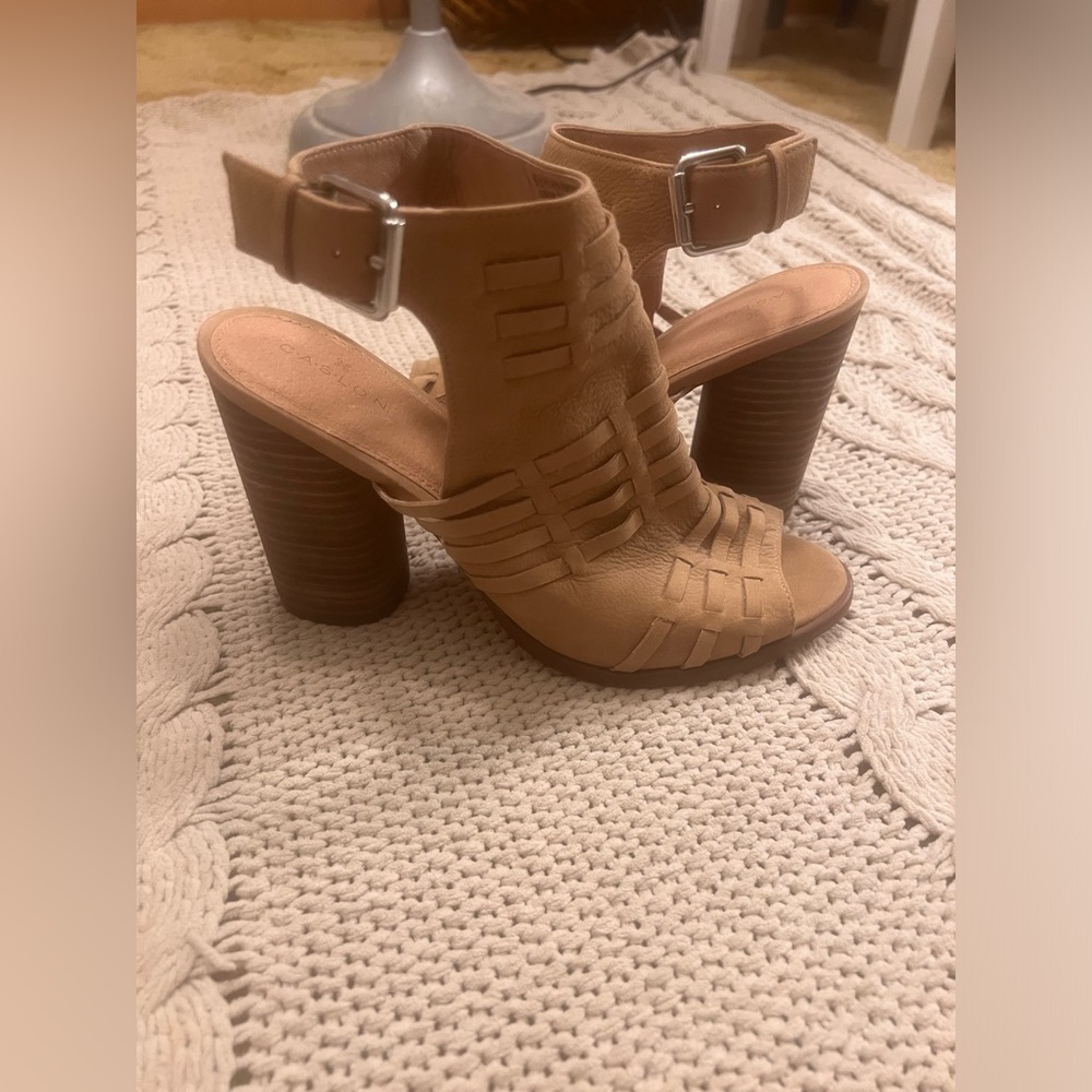Caslon Peep Toe Block Heels - size 8.5